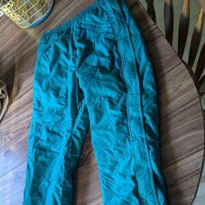LL Bean vintage teal & purple snow/ski pants, pockets, 27" inseam 15" waist